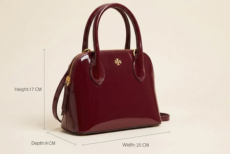 حقيبة يد جلدية من توري بورش فاخرة بتصميم راقٍ ولمسة لامعة . ماستر كوالتي