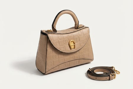 حقيبة يد Aigner فاخرة بتصميم منقوش ولمسات ذهبية أنيقة