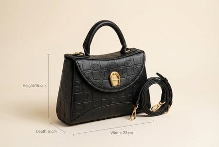 حقيبة يد Aigner فاخرة بتصميم منقوش ولمسات ذهبية أنيقة . ماستر كوالتي