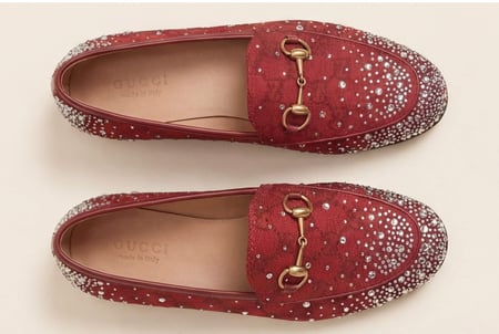 حذاء لوفر نسائي من جوتشي GUCCI فخم مُرصّع بالكريستال ماستر كوالتي