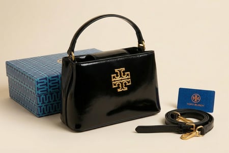 حقيبة توري بورش جلد لامع – أناقة كلاسيكية فاخرة ماستر كوالتي