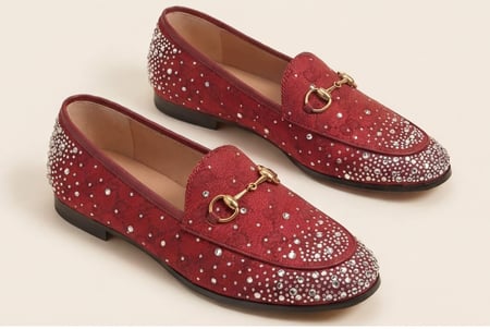 حذاء لوفر نسائي من جوتشي GUCCI فخم مُرصّع بالكريستال ماستر كوالتي