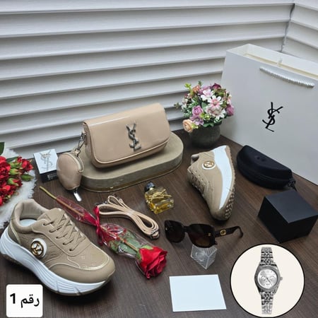 طقم شنطه نسائي ماركة افسان لوران