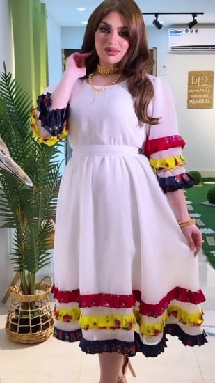 فستان نسائي بطبقات شالكي
