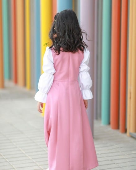 مريول مدرسي ابتدائي لون وردي تفصيل