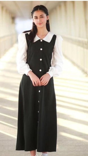 مريول مدرسي زيتي متوسط تفصيل