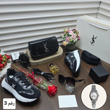 طقم شنطه نسائي ماركة افسان لوران