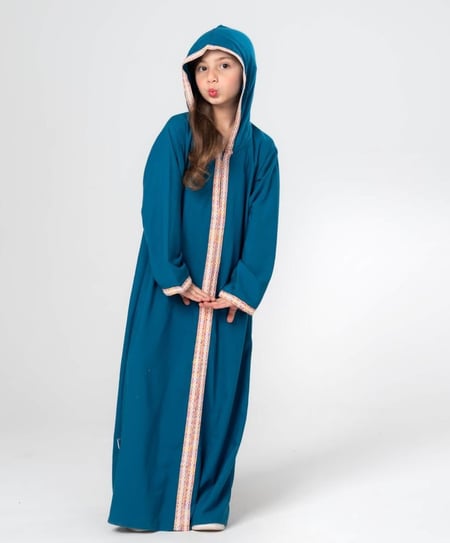 عباية كابيشو مغربى – بناتى ازرق غامق