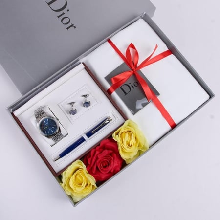 قلم رجالي مع كبك ساعة وقماش