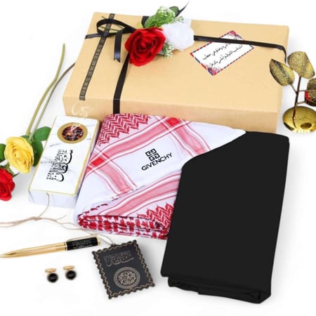 بوكس رجالي فاخر رخيص شماغ قماش اكسسوارات مخصصة بالاسم