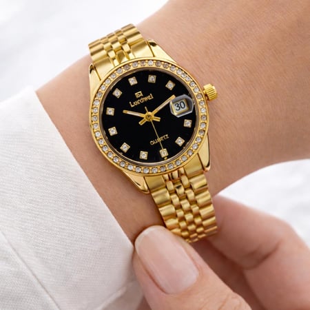 ساعة نسائية من LORDWEL اسود