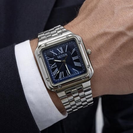 ساعة رجالية من SEZEN كحلي