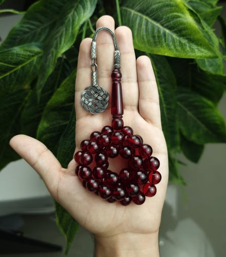 سبحة بكلايت دم غزال طربزونة فضة