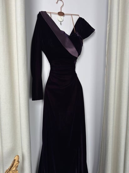 فستان سهره أوف شولدر لون ليلكي