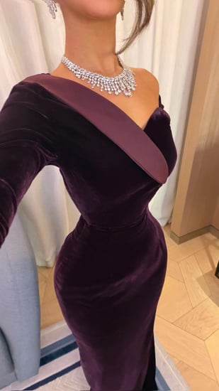 فستان سهره أوف شولدر لون ليلكي