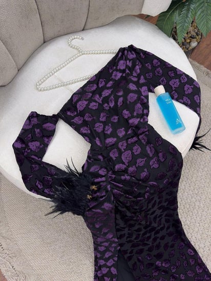 فستان كم ريش لونين