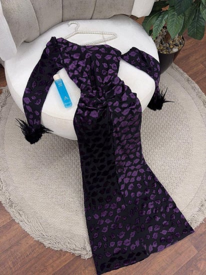 فستان كم ريش لونين