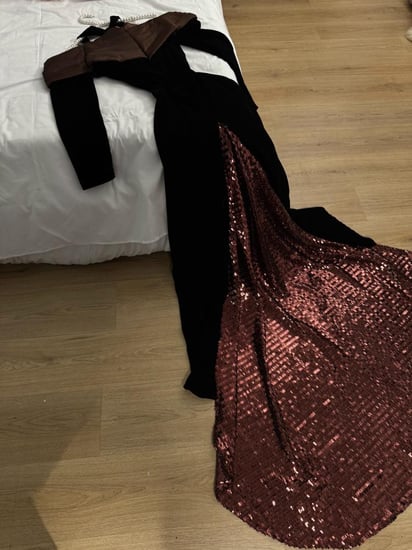 فستان مخمل امريكي ذيل ترتر