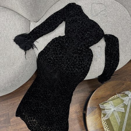 فستان كم ريش لونين