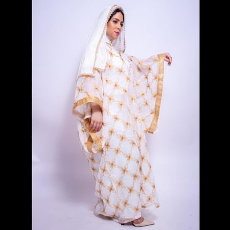 طقم مسدح حجازي ابيض جديد