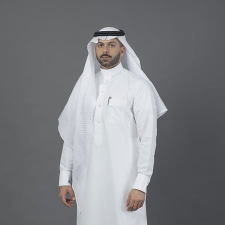 البسام شماغ رجالي أبيض بلس