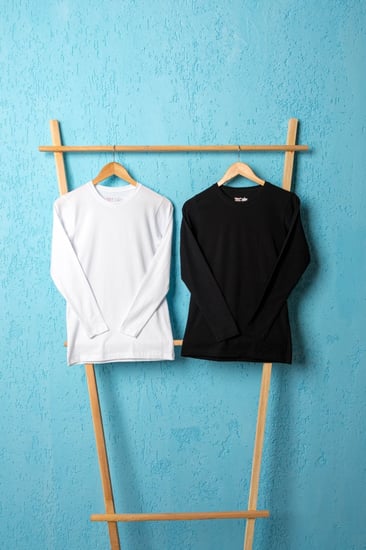 تيشيرت استرتش رجالي كم  طويل دائري