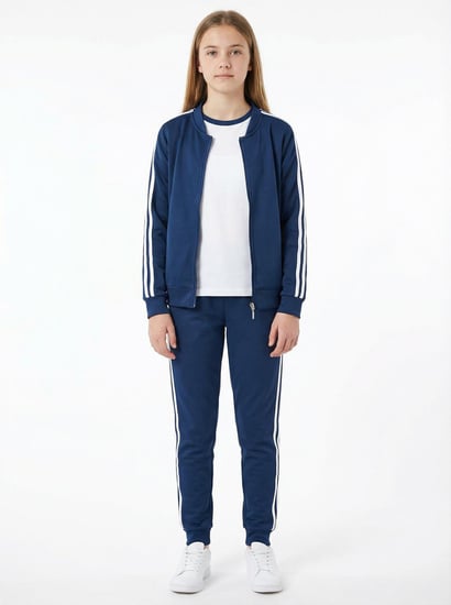 بدلة رياضية بناتية جاكيت وبنطال مع تيشيرت