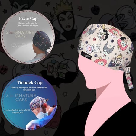 Surgical cap - قبعة جراحية  Disney villains