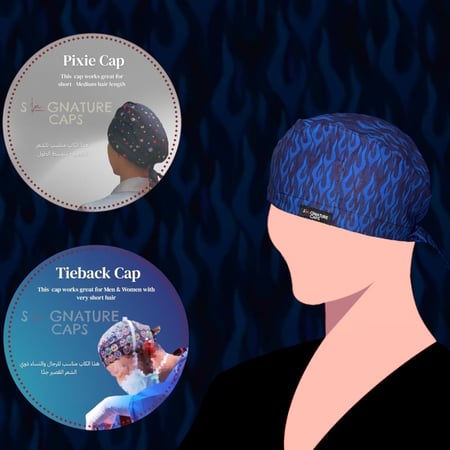 Blue flames Surgical Cap -قبعة جراحية