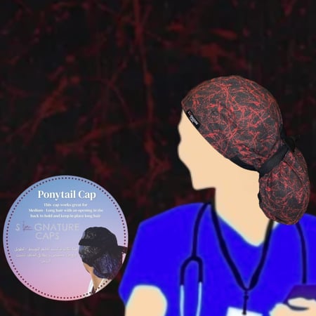 Surgical cap - قبعة جراحية  Blood stain