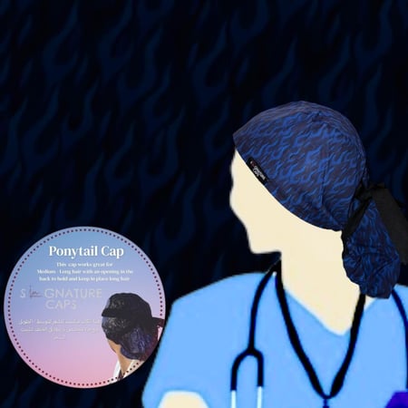 Blue flames Surgical Cap -قبعة جراحية