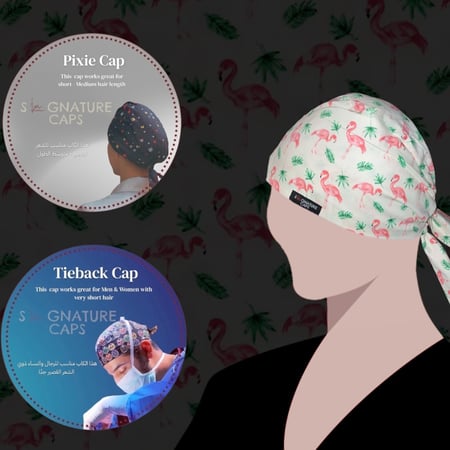 White Flamingo Surgical Cap