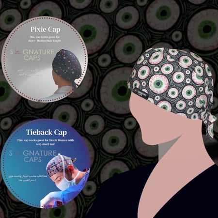 Surgical Cap Green Eyes "قبعة جراحية"