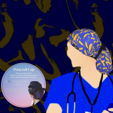 Yellow stripes Surgical Cap -قبعة جراحية