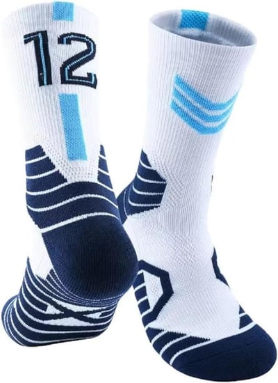 جوارب كرة السلة من ALCOACH، جوارب الجري الرياضية، جوارب رياضية مبطنة مضغوطة، هدايا للرجال والنساء، جوارب كرة السلة عالية الأداء