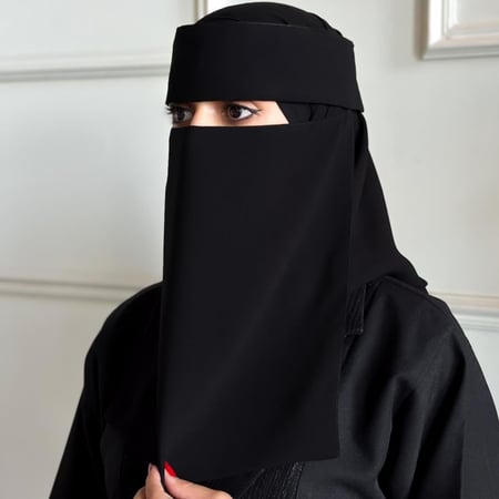 نقاب كازا إسلامي طويل | مطاط واحد