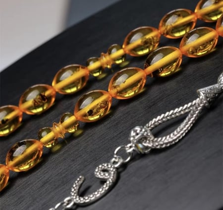 سبحة كهرمان حشري زيتونة