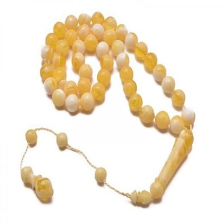 سبحة كبس بولندي اصفر معرق زيتونة