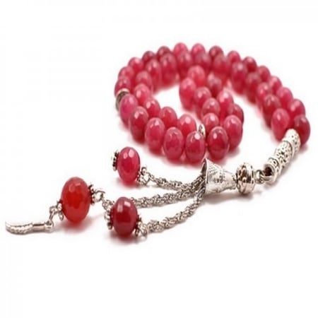 سبحة اجات دائرية روز اللون