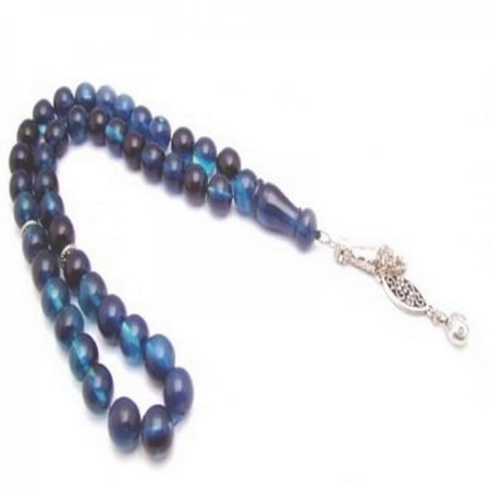 سبحة كاست ازرق شفاف دائرى