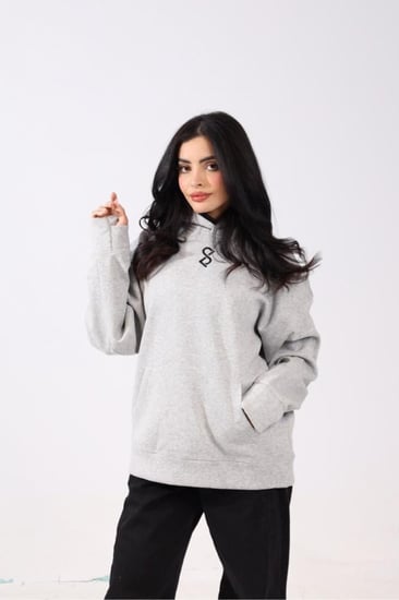 هودي دبل كاب رصاصي فاتح