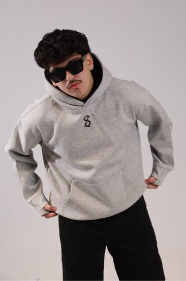 هودي دبل كاب رصاصي فاتح