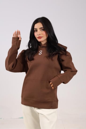 هودي اوفر سايز بني