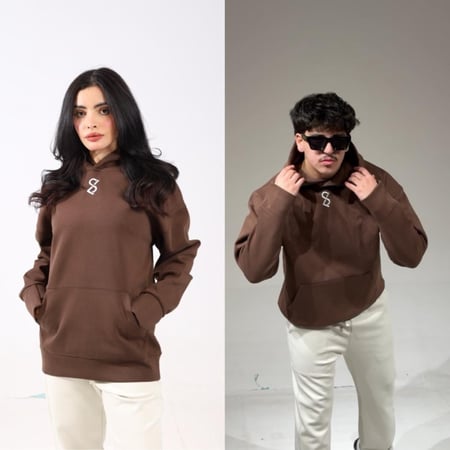 هودي اوفر سايز بني