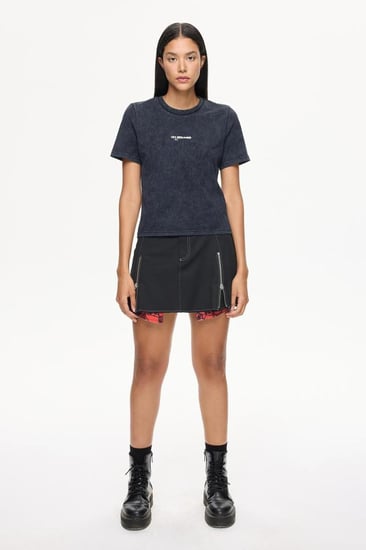 تيشيرت عادي أسود تأثير رذاذ طبعات موسمية Les Benjamins تركي أصلي