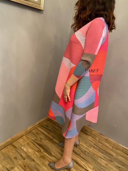 Colorful Plisse Dress