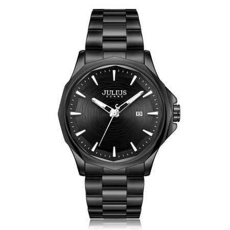 ساعة رجالية جوليوس ستيل بلون اسود