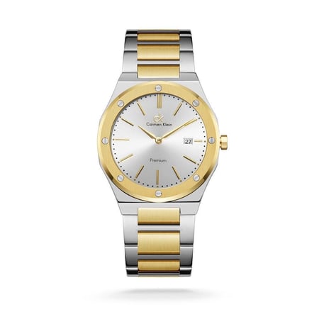 ساعة رجالية كارمن كلاين سيتل بلون فضي و ذهبي