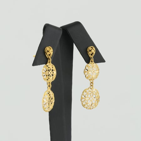 حلق ذهب  نقش ازهار -  عيار 21