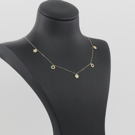 طقم ذهب هندسي ناعم- عيار  18